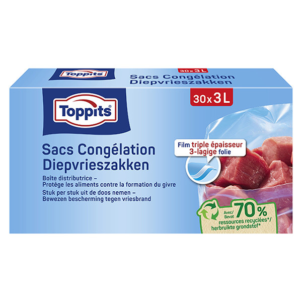 Toppits diepvrieszakken | 3 liter | 30 stuks Toppits 123schoon.nl